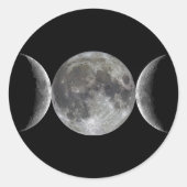 Triple Moon Goddess Runder Aufkleber (Vorderseite)