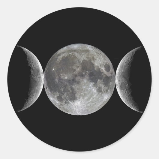 Triple Moon Goddess Runder Aufkleber (Vorderseite)