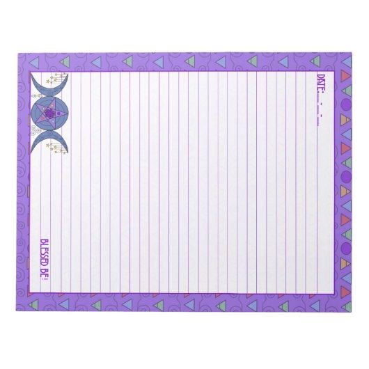 Triple Moon Goddess Symbol Notizblock (Vorderseite)