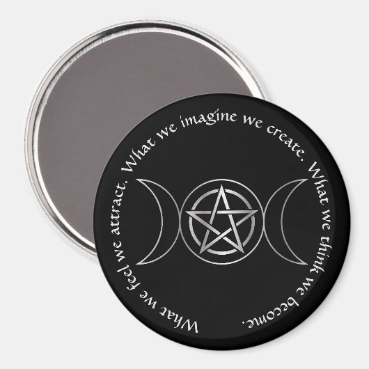 Triple Moon Goddess Wicca Pentagramm Magnet (Vorderseite/Rückseite)