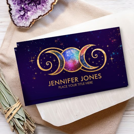 Triple Moon - Golden Spiral Ornament Visitenkarte