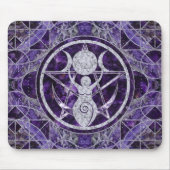 Triple Moon - Göttin - Amethyst und Silber Mousepad (Vorne)