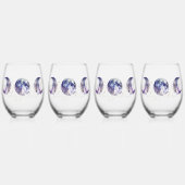 Triple Moon Lila und Gold Weinglas Ohne Stiel (Vorderseite)