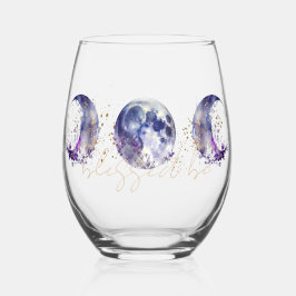 Triple Moon Lila und Gold Wine Tumbler Weinglas Ohne Stiel