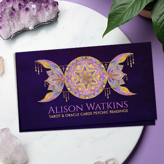 Triple Moon Mandala Ornament Visitenkarte