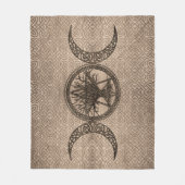 Triple Moon mit Pentagram und Baum Fleecedecke (Vorderseite)