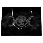 Triple Moon mit Pentagram und Baum Große Geschenktüte (Vorderseite)
