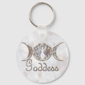 Triple Moon Moonstone Goddess Schlüsselanhänger (Vorderseite)