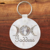 Triple Moon Moonstone Goddess Schlüsselanhänger (Vorderseite)