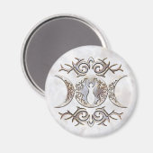 Triple Moon Moonstone Magnet (Vorderseite/Rückseite)
