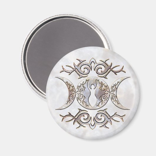 Triple Moon Moonstone Magnet (Vorderseite/Rückseite)