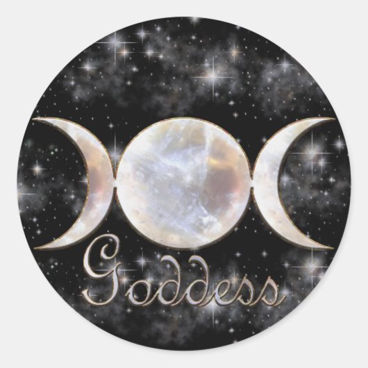 Triple Moon Moonstone Runder Aufkleber (Vorderseite)
