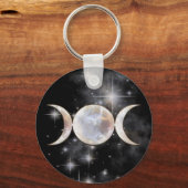 Triple Moon Moonstone Schlüsselanhänger (Vorderseite)