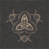 Triple Moon Ornament Triquetra mit Pentagram Aufkleber (Vorderseite)