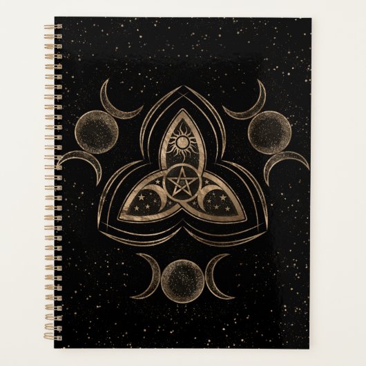 Triple Moon Ornament Triquetra mit Pentagram Planer (Vorderseite)