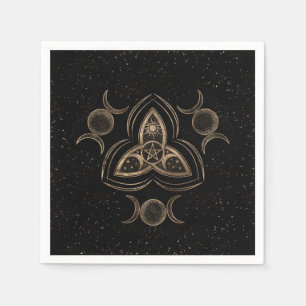 Triple Moon Ornament Triquetra mit Pentagram Serviette