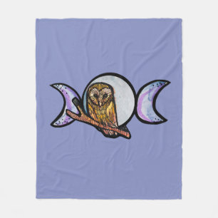 Triple Moon Owl Fleecedecke