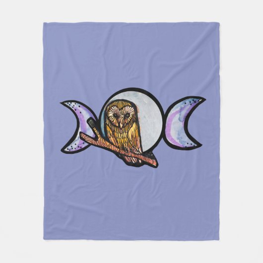Triple Moon Owl Fleecedecke (Vorderseite)