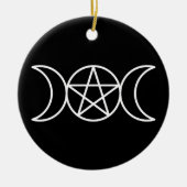 Triple Moon Pentagram Keramik Ornament (Vorne)