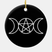 Triple Moon Pentagram Keramik Ornament (Hinten)