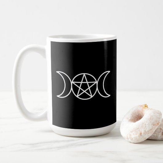 Triple Moon Pentagramm Goddess Kaffeetasse (Mit Donut)