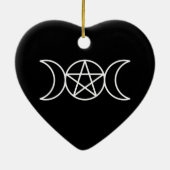 Triple Moon Pentagramm Goddess Keramik Ornament (Hinten)