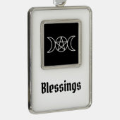 Triple Moon Pentagramm Goddess Rahmen-Ornament Silber (Rechts)