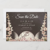 Triple Moon Phase Boho Blumenhandfasts Save The Date (Vorderseite)