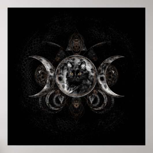 Triple Moon - Schwarze Katze Poster (Vorne)
