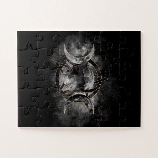 Triple Moon - Schwarze Katze Puzzle (Horizontal)