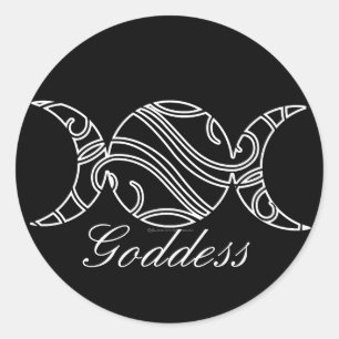 Triple Moon Scrollwork Runder Aufkleber