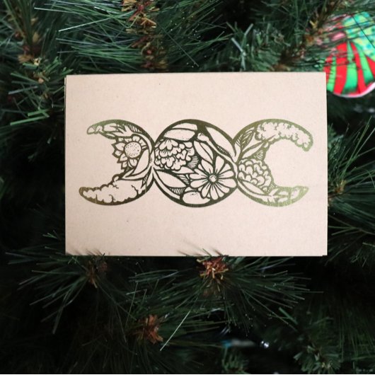 Triple Moon Symbol Bloom Folienkarte