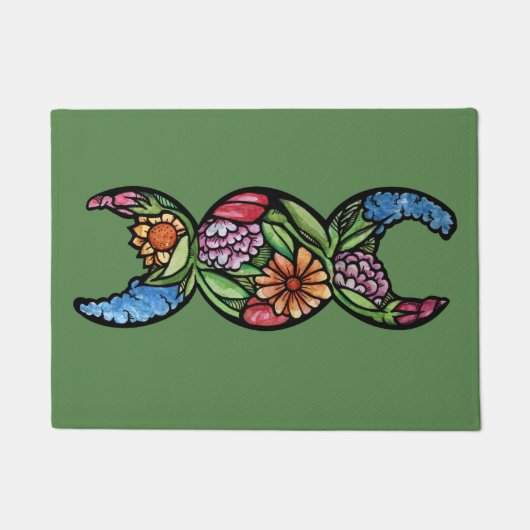 Triple Moon Symbol Bloom Fußmatte (Vorderseite)