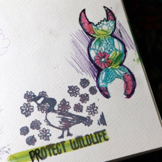 Triple Moon Symbol Bloom Gummistempel