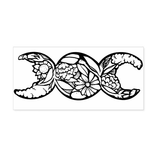 Triple Moon Symbol Bloom Gummistempel (Prägung)