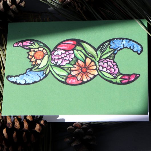 Triple Moon Symbol Bloom Karte