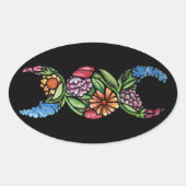 Triple Moon Symbol Bloom Ovaler Aufkleber (Vorderseite)