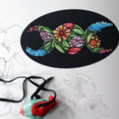 Triple Moon Symbol Bloom Ovaler Aufkleber