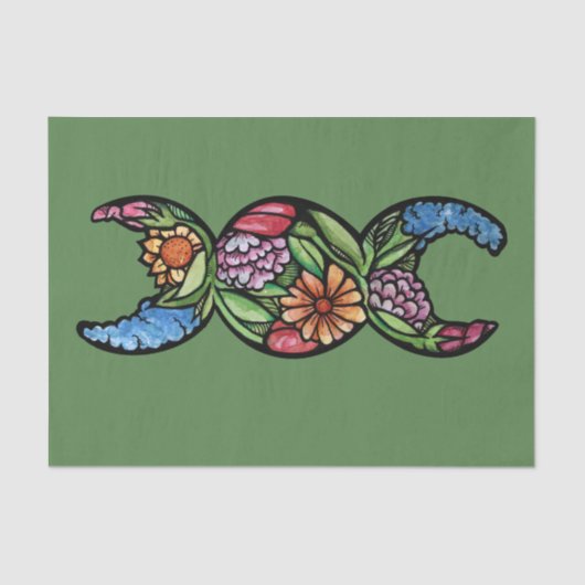 Triple Moon Symbol Bloom Seidenpapier (Vorderseite)