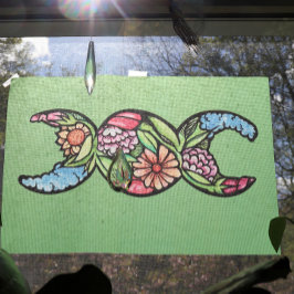 Triple Moon Symbol Bloom Seidenpapier