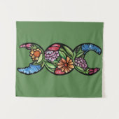 Triple Moon Symbol Bloom Wandteppich (Vorderseite (Horizontal))