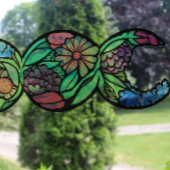 Triple Moon Symbol Garden Bloom Fensteraufkleber