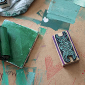 Triple Moon Symbol Garden Bloom Gummistempel