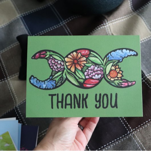 Triple Moon Symbol Garden Bloom Karte