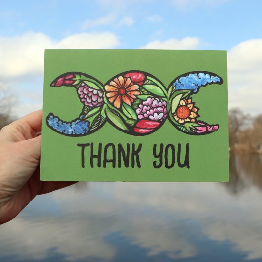 Triple Moon Symbol Garden Bloom Karte