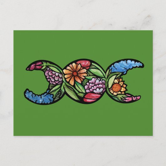 Triple Moon Symbol Garden Bloom Postkarte (Vorderseite)