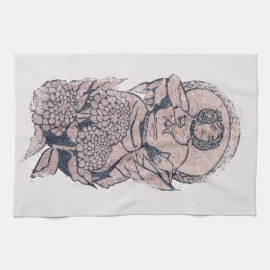 Triple Moon Symbol Goddess Mucha Feminist Art Geschirrtuch (Horizontal)