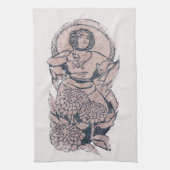 Triple Moon Symbol Goddess Mucha Feminist Art Geschirrtuch (Vertikal)