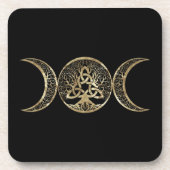 Triple Moon Tree of Life Triquetra Getränkeuntersetzer (Vorderseite)