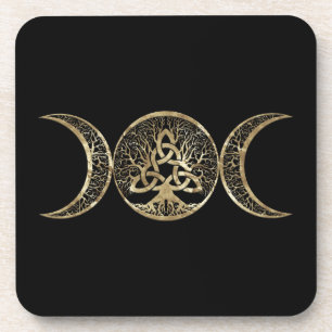 Triple Moon Tree of Life Triquetra Getränkeuntersetzer